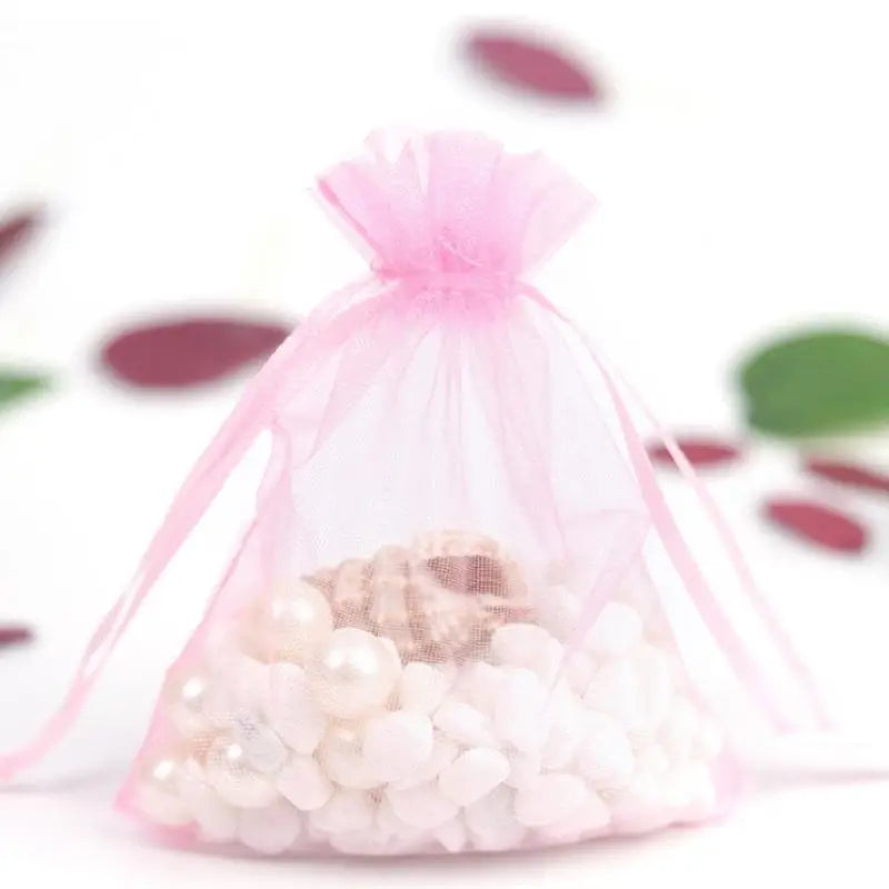Organza Gift Bag for Wedding Candy and Jewelry Storage - 7x9CM - Pearl Yarn - Drawstring Closure