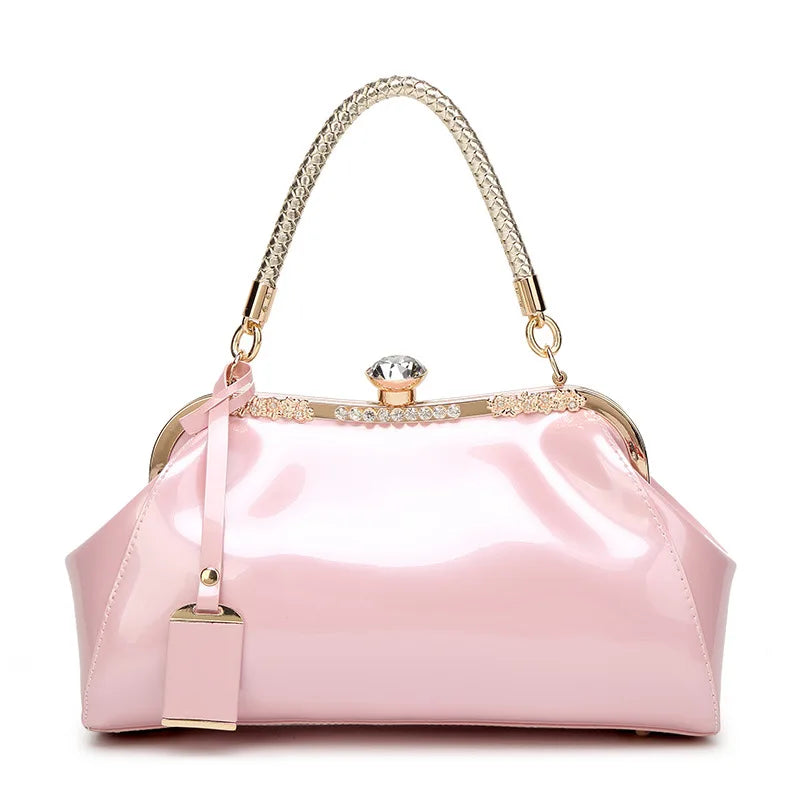 Stylish Ladies Messenger Bag - Patent Leather, High Quality, Perfect for Weddings and Parties