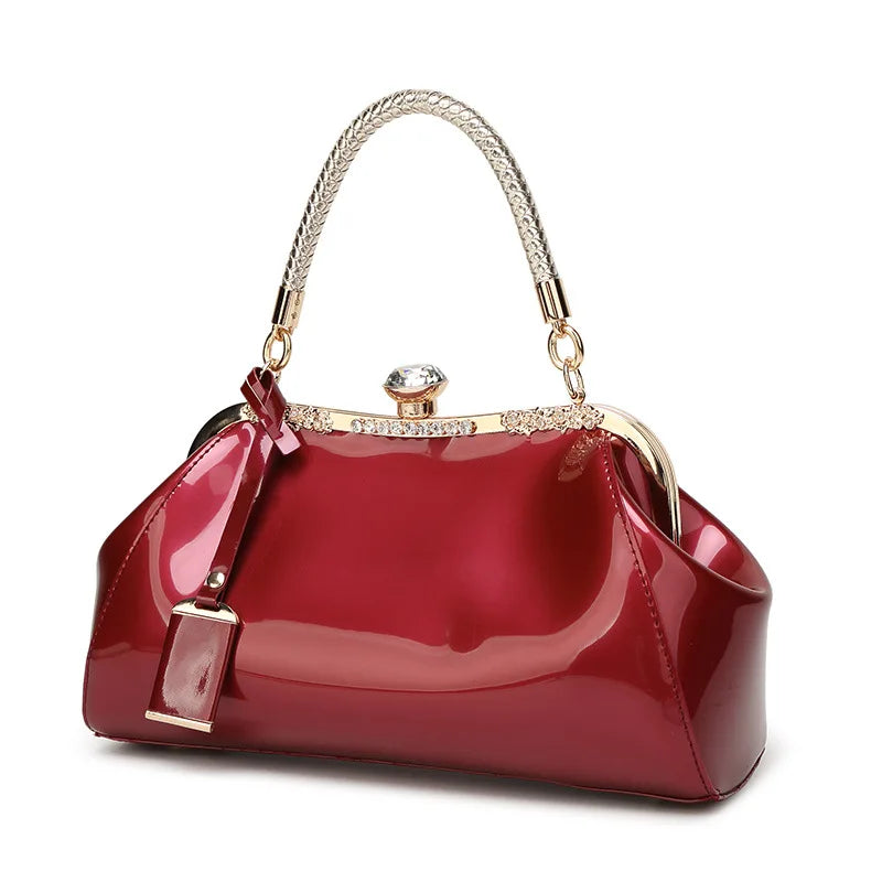 Stylish Ladies Messenger Bag - Patent Leather, High Quality, Perfect for Weddings and Parties