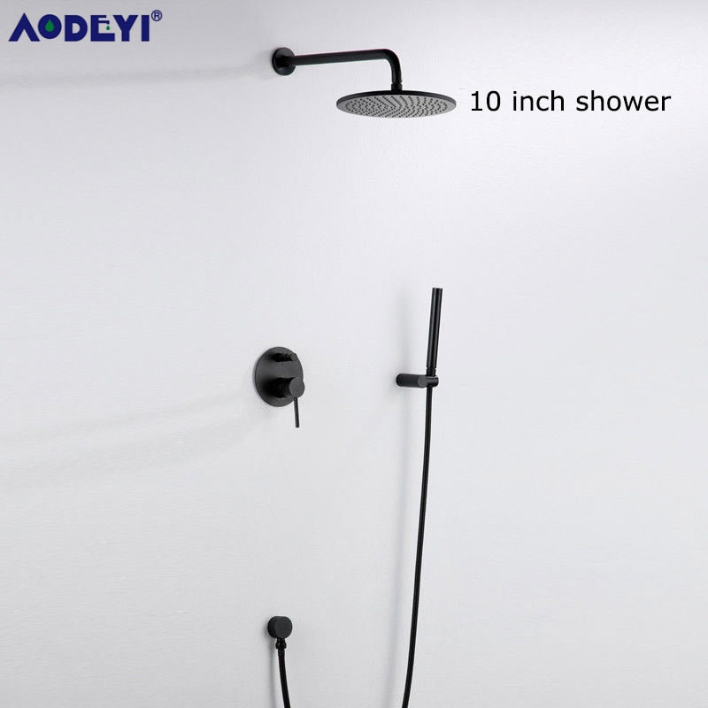 Brushed Gold Solid Brass Bathroom Shower