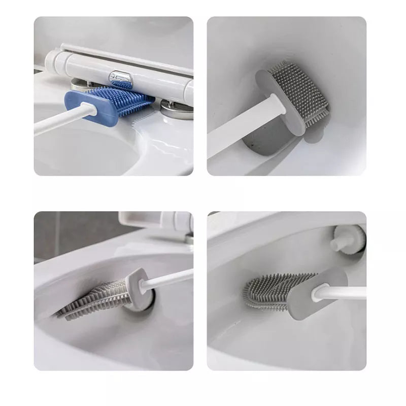 Efficient and Hygienic Toilet Cleaning with Silicone TPR Toilet Brush and Holder Set