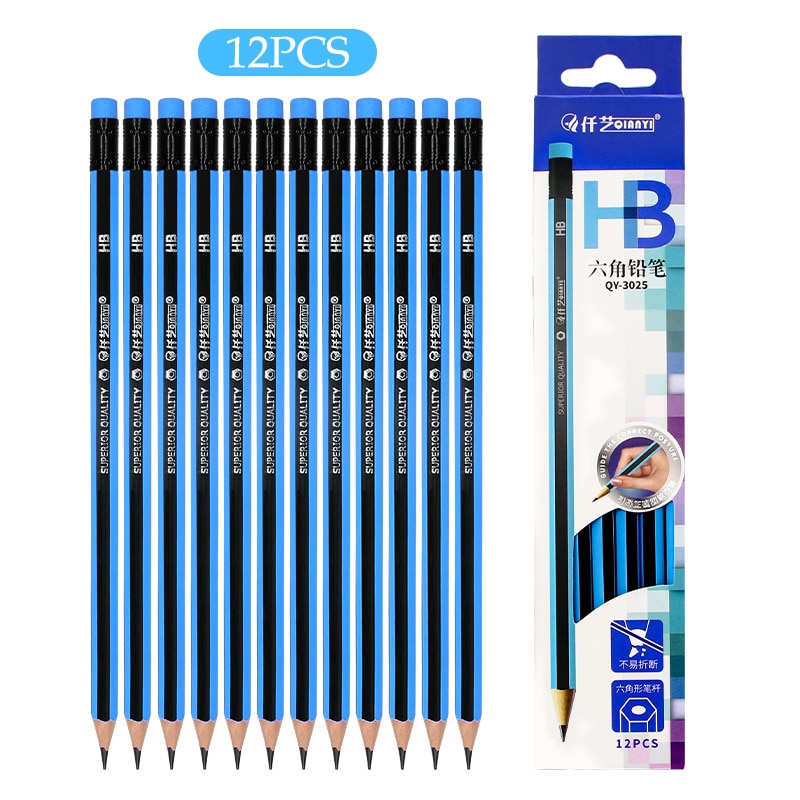 12Pcs- Lot Ordinary Pencil Wooden Lead