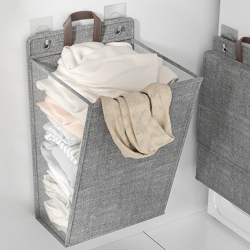 Space-saving Hanging Laundry Basket for Bathroom and Bedroom