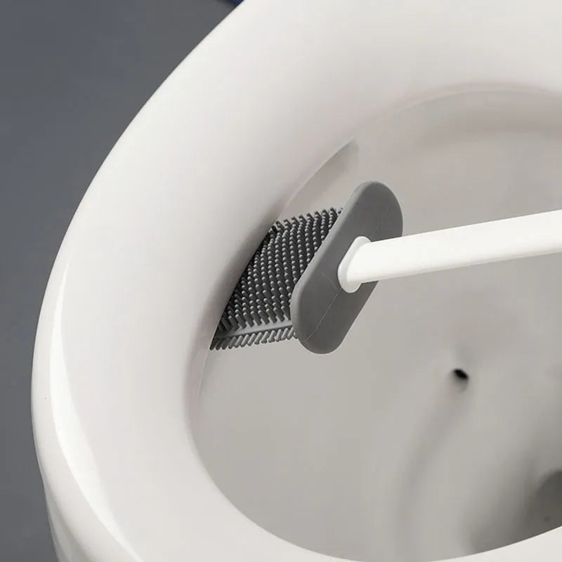 Efficient and Hygienic Toilet Cleaning with Silicone TPR Toilet Brush and Holder Set