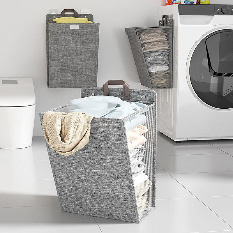 Space-saving Hanging Laundry Basket for Bathroom and Bedroom