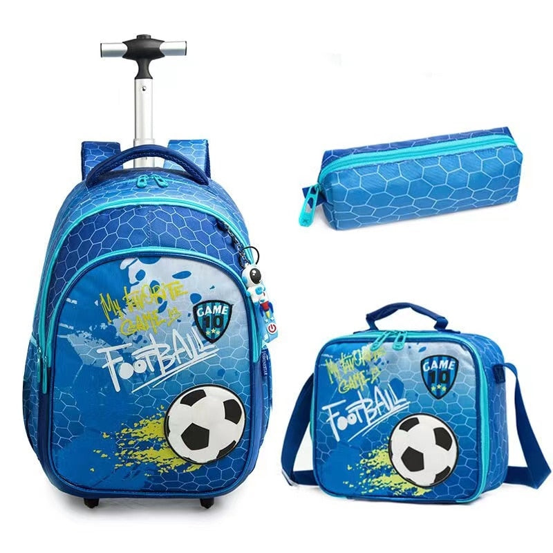 3 IN 1 School Kids Backpack with Wheels