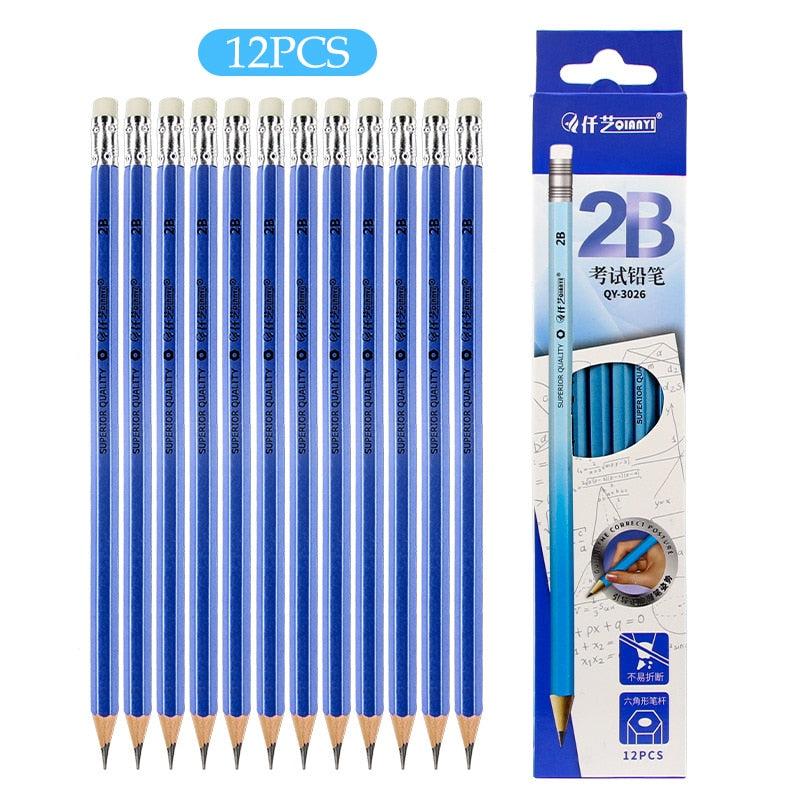 12Pcs- Lot Ordinary Pencil Wooden Lead