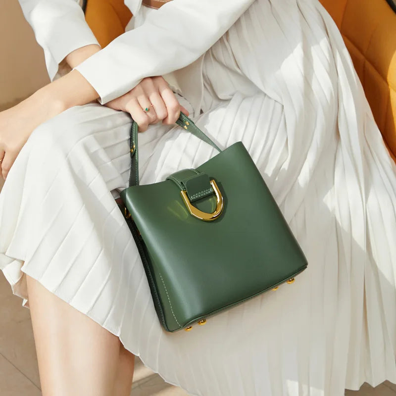 100% Genuine Leather Women's Handbag - Casual Cross Body Messenger Bag