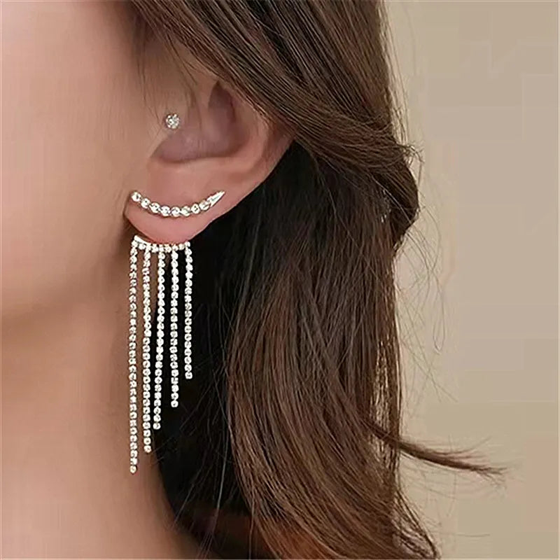 Luxury Women's Earrings Rhinestone Fringe