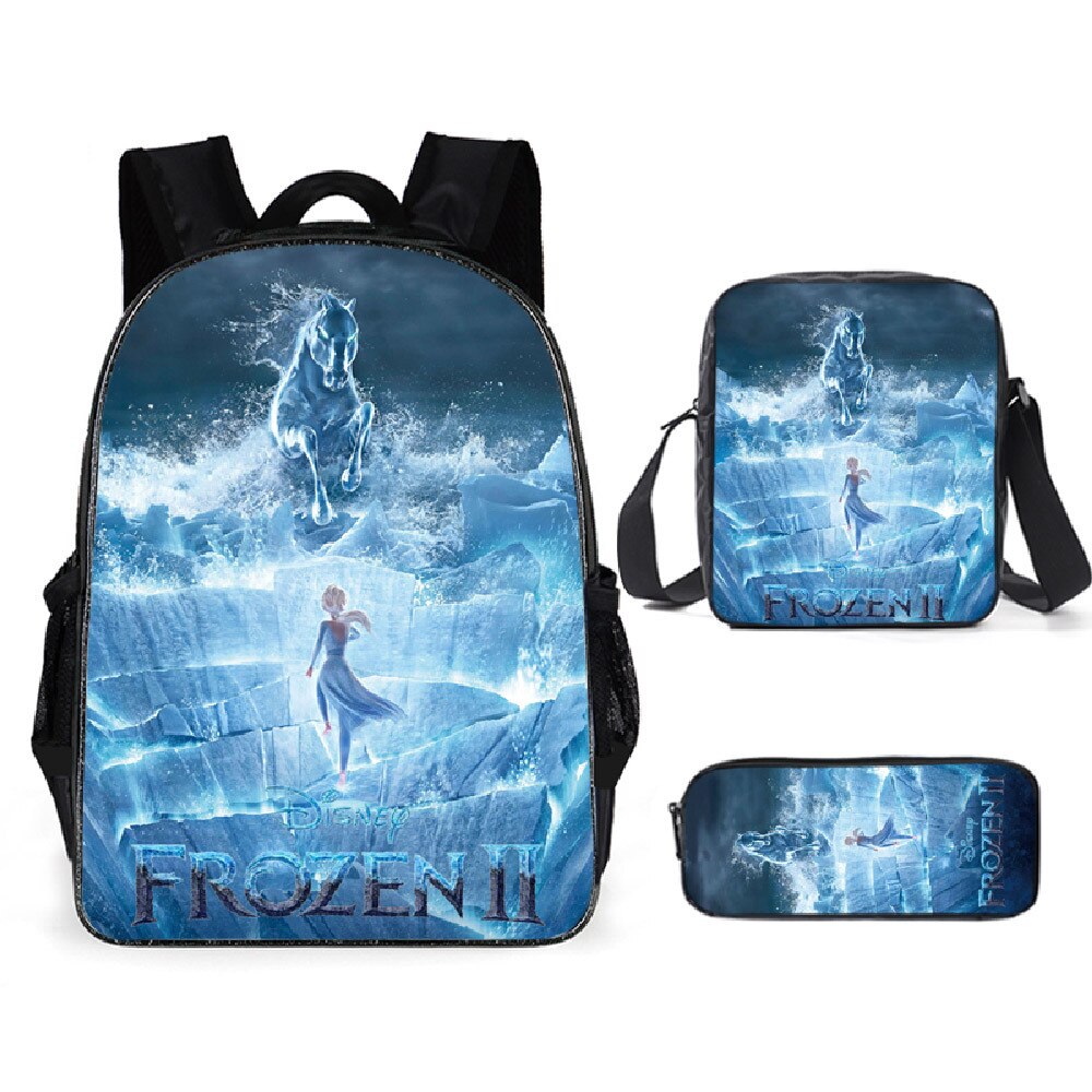 3pcs/set Disney Frozen Cartoon Elsa Anna Schoolbag