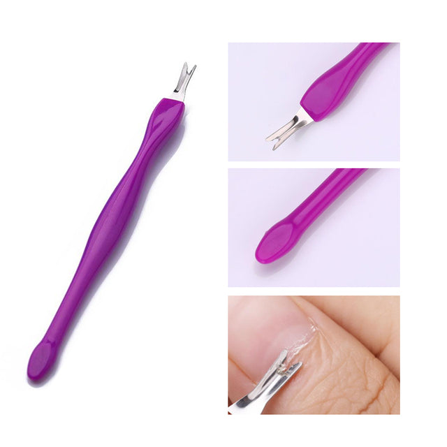 1pcs Double-ended Stainless Steel Cuticle Pusher Dead Skin Push Remover For Pedicure Manicure Nail Art Cleaner Care Tool