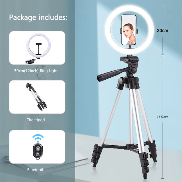 26cm Photo Ringlight Led Selfie Ring Light Phone Remote Control