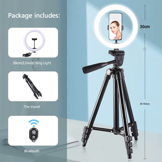 26cm Photo Ringlight Led Selfie Ring Light Phone Remote Control