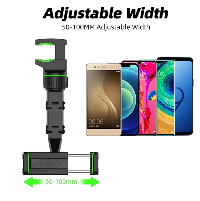 حامل هاتف السيارة متعدد الوظائف 360 درجة للتدوير السيارات مرآة الرؤية الخلفية مقعد معلق كليب قوس حامل هاتف الخليوي للسيارة