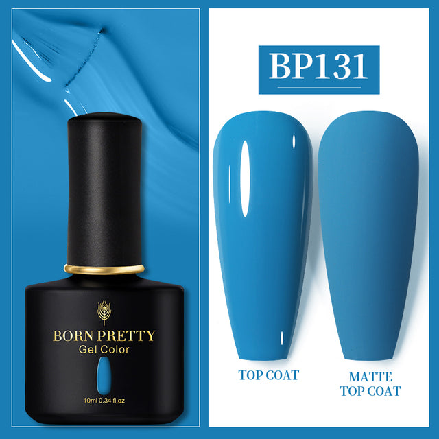 BORN PRETTY 10ml Soak Off UV LED Gel Nail Polish Hybrid Varnish Nail Art Manicure 105 Colors Semi-Permanent Base Top Coat