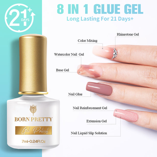 BORN PRETTY Jelly Gel 7ml Semi-transparent Nude Color Nail Gel Polish Clear Pink French Gel Varnish Soak Off UV LED Gel for Nail