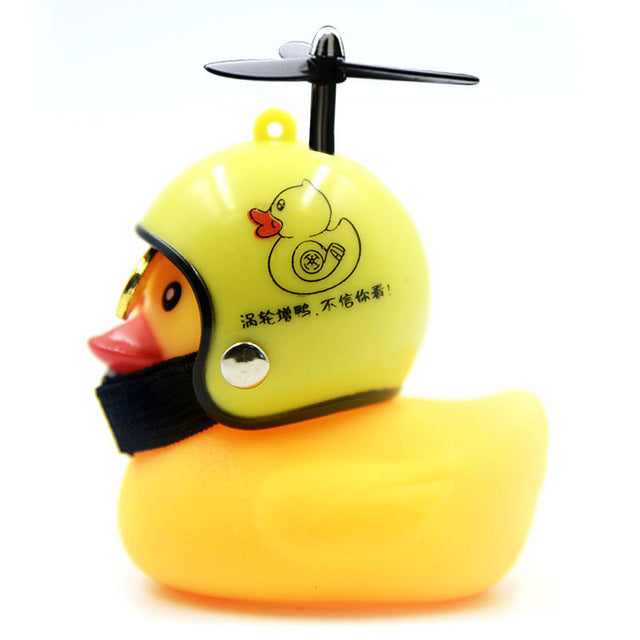 Car Duck With Helmet Broken Wind Pendant Small Yellow Duck Gift For Office Decor Helmet Duck Bike Helmet Riding Cycling Ornament