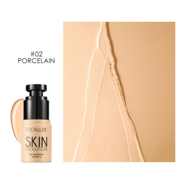 FOCALLURE Liquid Foundation Base Cream Full Coverage Concealer Oil-control Easy to Wear Soft Face Makeup