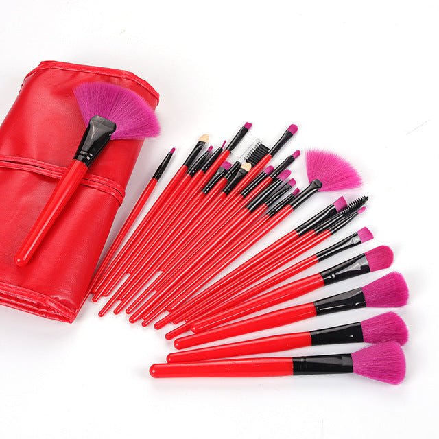 FOEONCO Gift Bag Of 24 pcs Makeup Brush Sets Professional Cosmetics