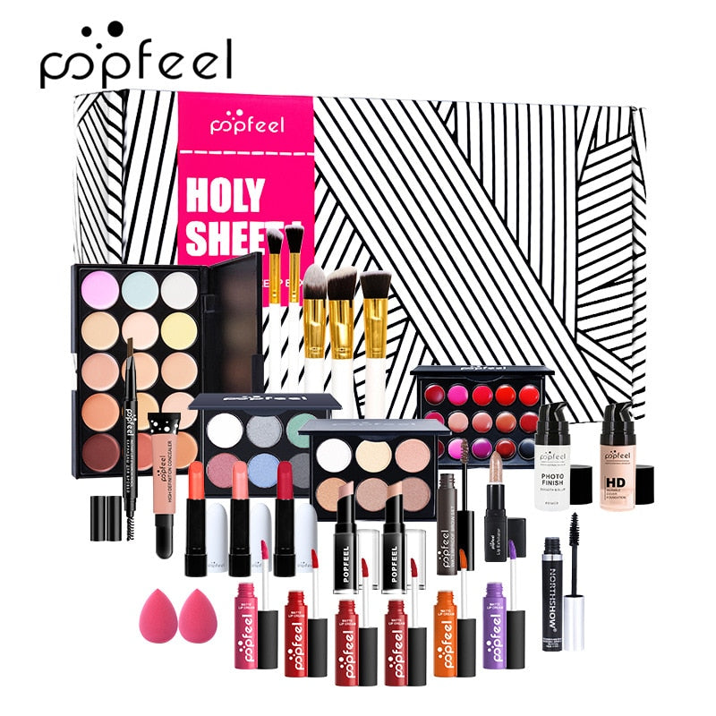 KIT011 الكل في واحد مجموعة أدوات التجميل من Fenty مجموعات مستحضرات التجميل مجموعة كاملة من مستحضرات التجميل للعيون والوجه والبشرة ومستحضرات التجميل وحقيبة الماكياج التمهيدي