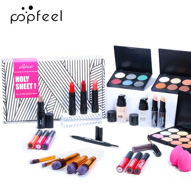 KIT011 الكل في واحد مجموعة أدوات التجميل من Fenty مجموعات مستحضرات التجميل مجموعة كاملة من مستحضرات التجميل للعيون والوجه والبشرة ومستحضرات التجميل وحقيبة الماكياج التمهيدي