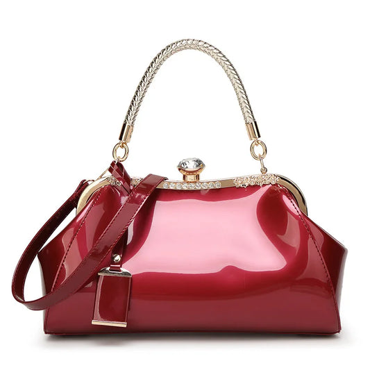 Stylish Ladies Messenger Bag - Patent Leather, High Quality, Perfect for Weddings and Parties