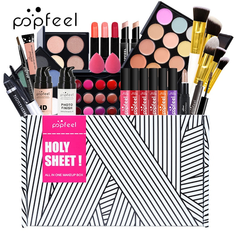 KIT011 الكل في واحد مجموعة أدوات التجميل من Fenty مجموعات مستحضرات التجميل مجموعة كاملة من مستحضرات التجميل للعيون والوجه والبشرة ومستحضرات التجميل وحقيبة الماكياج التمهيدي