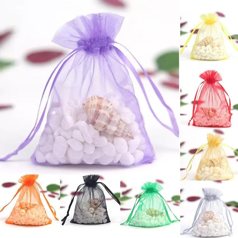 Organza Gift Bag for Wedding Candy and Jewelry Storage - 7x9CM - Pearl Yarn - Drawstring Closure