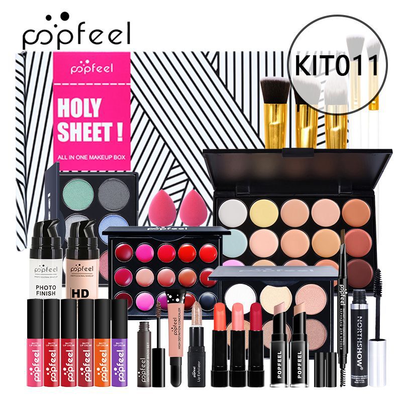 KIT011 الكل في واحد مجموعة أدوات التجميل من Fenty مجموعات مستحضرات التجميل مجموعة كاملة من مستحضرات التجميل للعيون والوجه والبشرة ومستحضرات التجميل وحقيبة الماكياج التمهيدي
