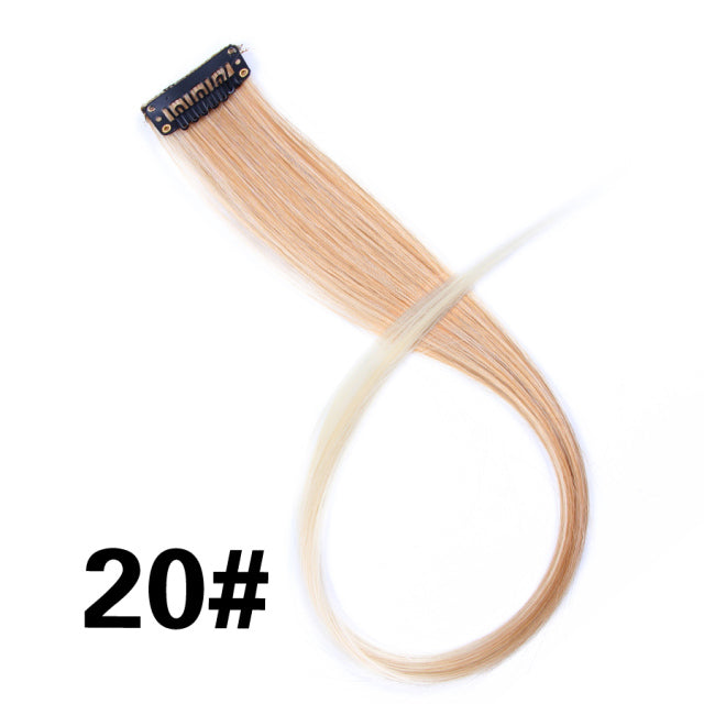 Leeons Synthetic Hair Extensions With Clips Heat Resistant Straight