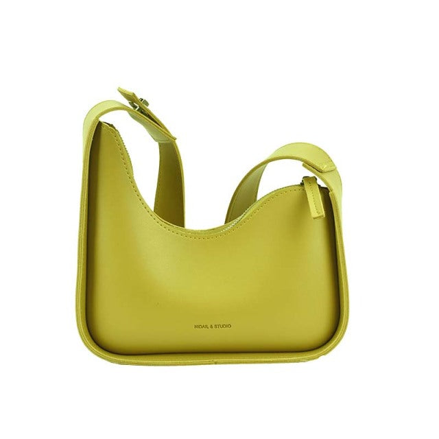 Luxury Crossbody Bags For Women 2021 Leather Lemon Color Shoulder Bag Women Casual Satchels Wide Straps Fashion Bag Handbag