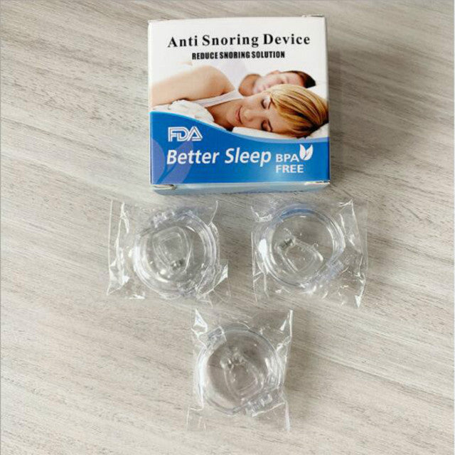 Magnetic Snore Stopper ring With Case Silicone Anti Snore Stop Device Silent sleep Nose Clip Night Sleeping Aid Snoring Rings
