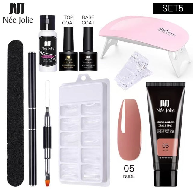 Nail Gel Set 6W LED Lamp Full Manicure Set Quick Extension Nail Kit Gel Building Polygels Set For Nails Tool Kit