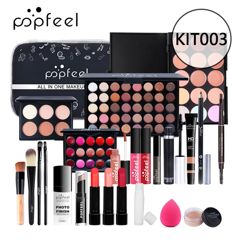 KIT003 مجموعات مستحضرات التجميل مجموعة كاملة من فرش مكياج العيون والوجه والبشرة حقيبة برايمر الكل في واحد مجموعة أدوات التجميل من فينتي