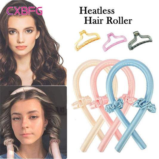 Heatless Curling Rod Headband No Heat Silk Curls Ribbon