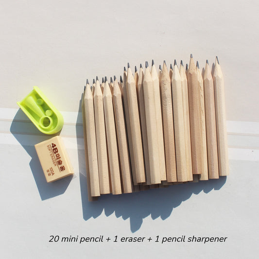 20pcs Mini Short Wood Pencil Simple Black Sketching Pencils