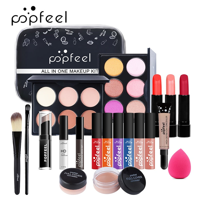 KIT003 مجموعات مستحضرات التجميل مجموعة كاملة من فرش مكياج العيون والوجه والبشرة حقيبة برايمر الكل في واحد مجموعة أدوات التجميل من فينتي