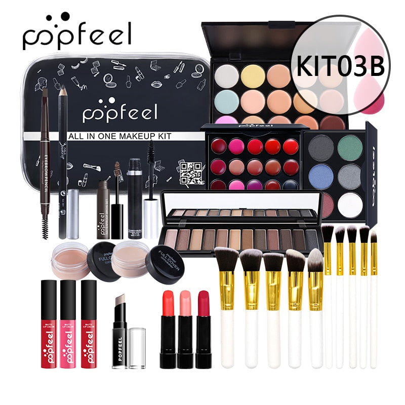 KIT003 مجموعات مستحضرات التجميل مجموعة كاملة من فرش مكياج العيون والوجه والبشرة حقيبة برايمر الكل في واحد مجموعة أدوات التجميل من فينتي