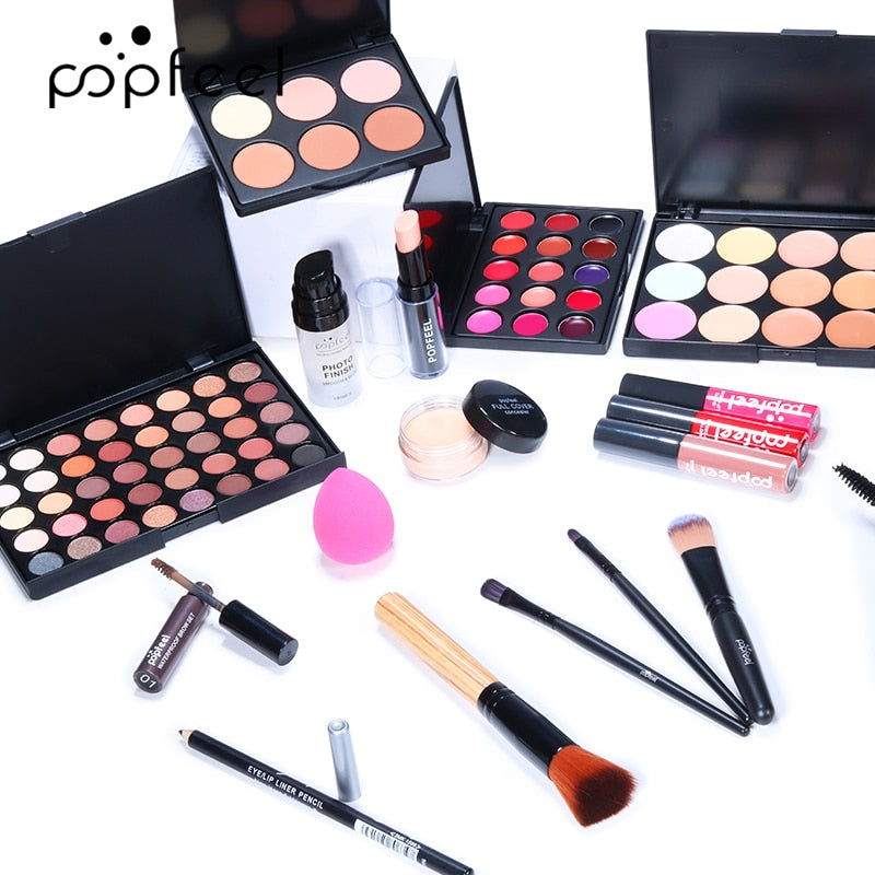 KIT003 مجموعات مستحضرات التجميل مجموعة كاملة من فرش مكياج العيون والوجه والبشرة حقيبة برايمر الكل في واحد مجموعة أدوات التجميل من فينتي