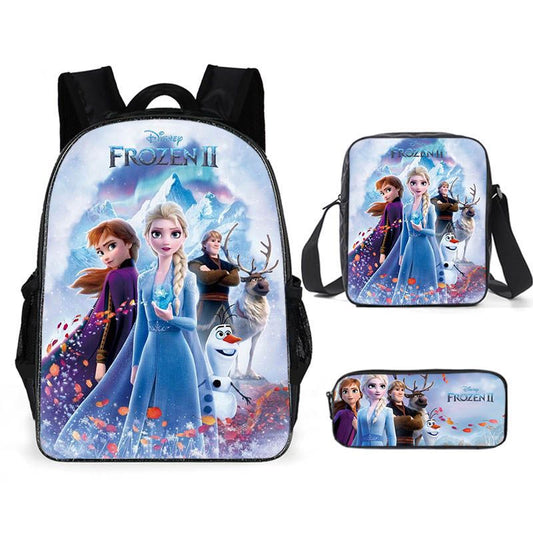 3pcs/set Disney Frozen Cartoon Elsa Anna Schoolbag