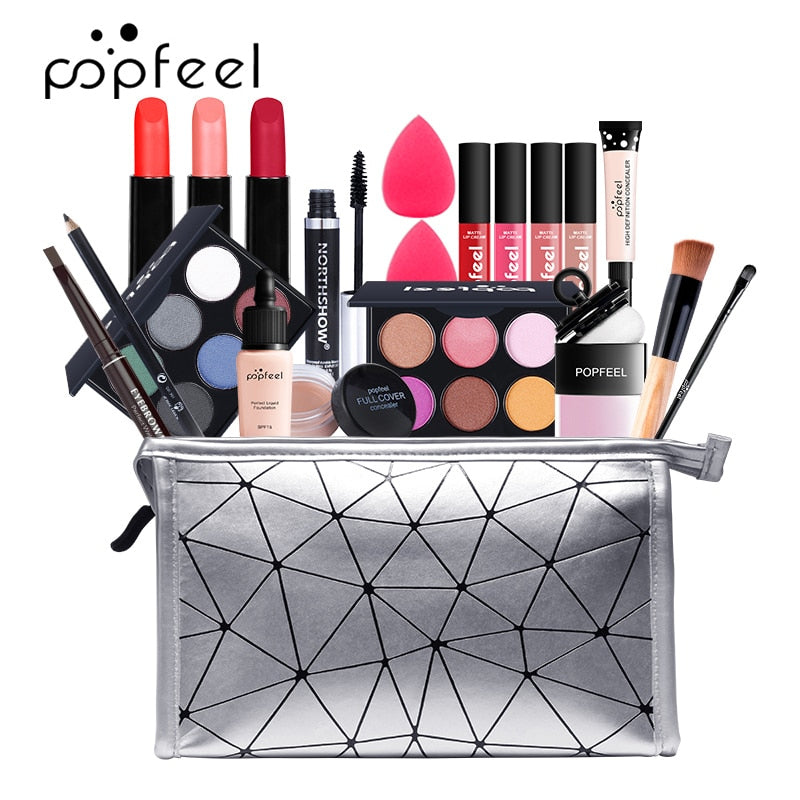 KIT003 مجموعات مستحضرات التجميل مجموعة كاملة من فرش مكياج العيون والوجه والبشرة حقيبة برايمر الكل في واحد مجموعة أدوات التجميل من فينتي
