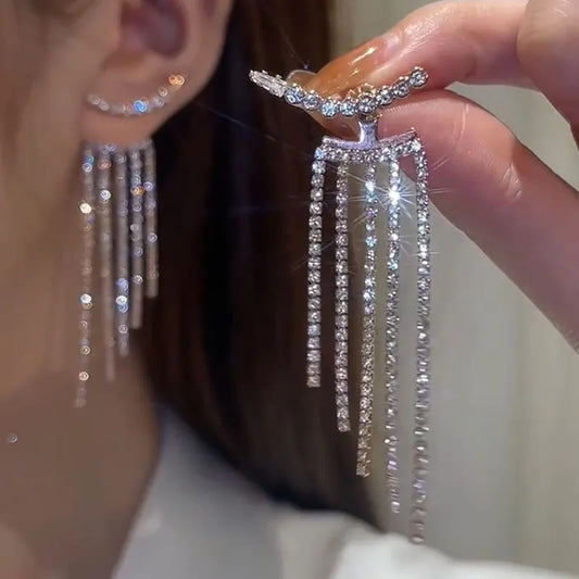 Luxury Women's Earrings Rhinestone Fringe