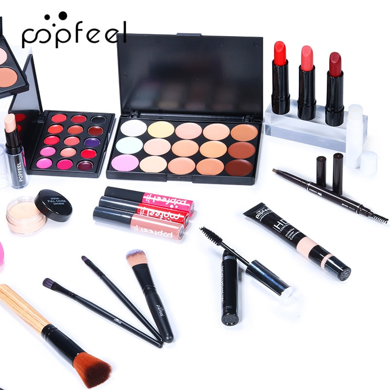 KIT003 مجموعات مستحضرات التجميل مجموعة كاملة من فرش مكياج العيون والوجه والبشرة حقيبة برايمر الكل في واحد مجموعة أدوات التجميل من فينتي