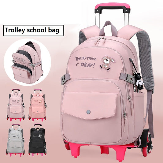 New Children School Backpack with Wheels
