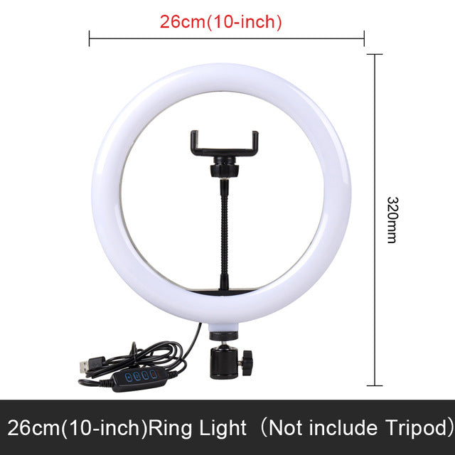 Selfie Ring Light Photography Led Rim Of Lamp With Mobile Holder Support