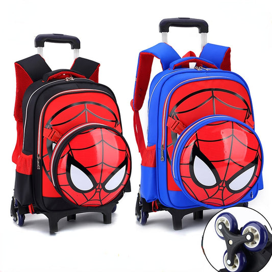 Disney 2 In 1 Trolley Backpack with Wheels Bag Spiderman