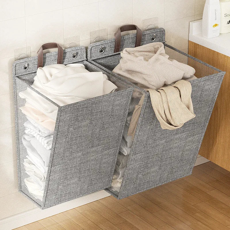 Space-saving Hanging Laundry Basket for Bathroom and Bedroom