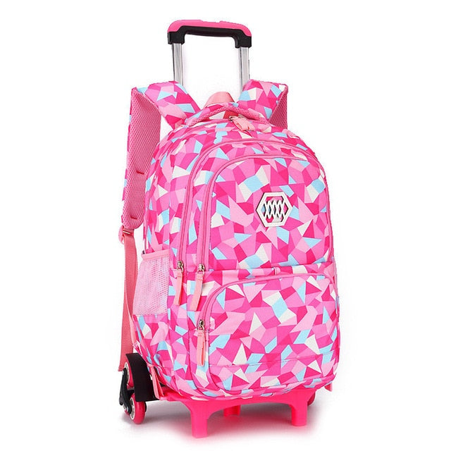 Children Orthopedic School Bags with 2/6 Wheels for Girls