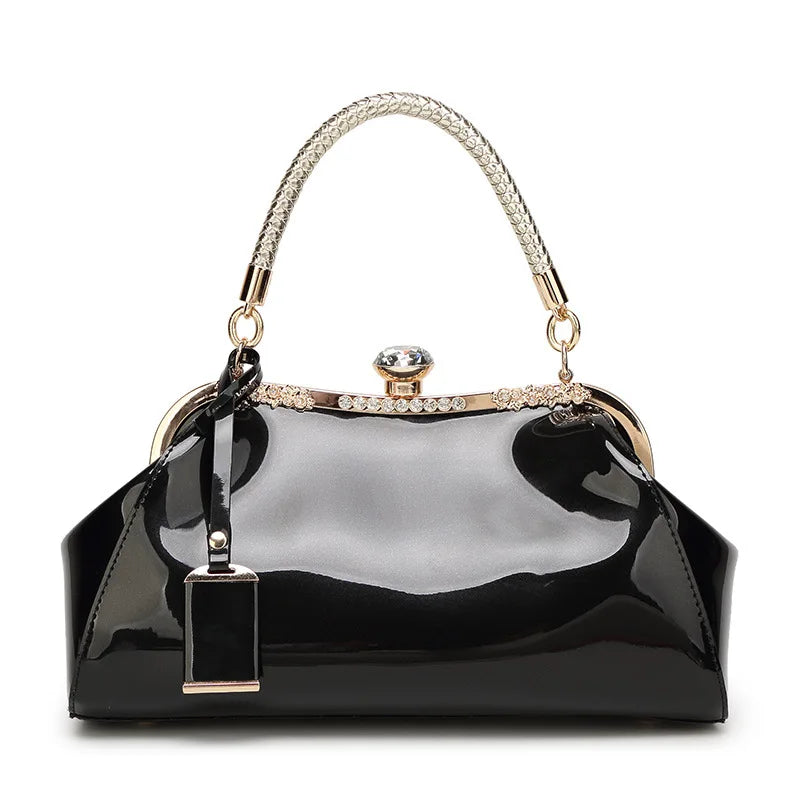 Stylish Ladies Messenger Bag - Patent Leather, High Quality, Perfect for Weddings and Parties