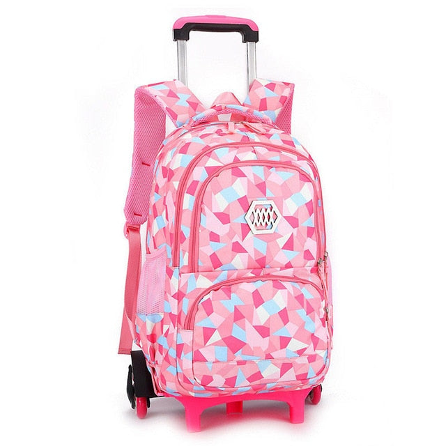 Children Orthopedic School Bags with 2/6 Wheels for Girls